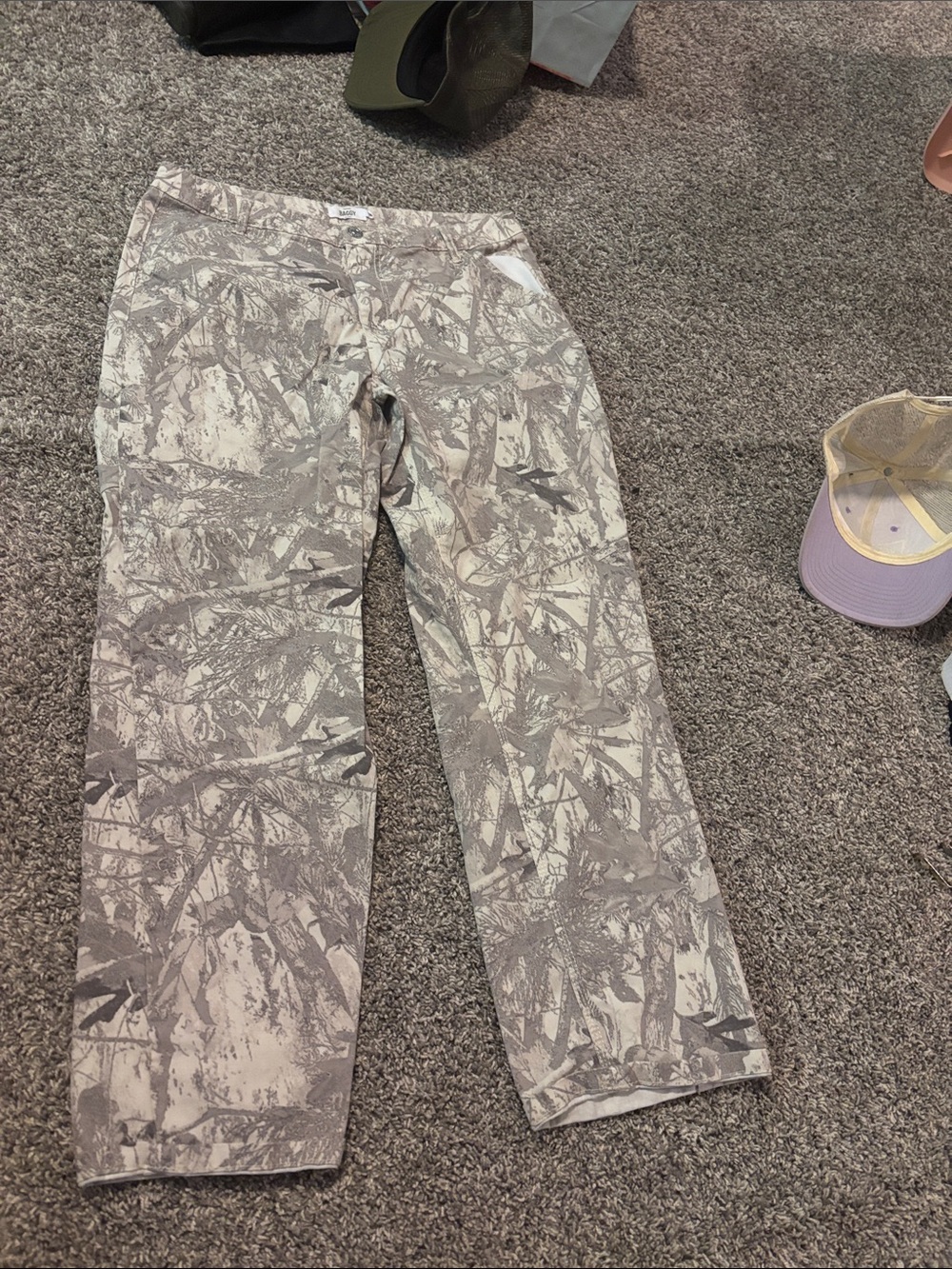 refuge Beige and Gray Camouflage Straight-Leg Pants